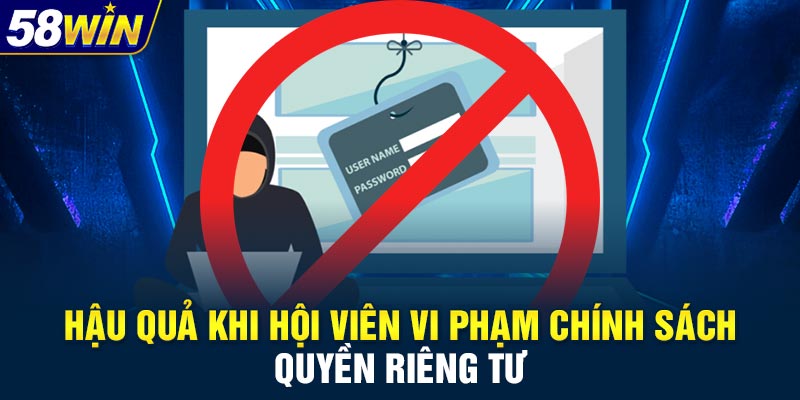 Hậu quả khi hội viên vi phạm chính sách quyền riêng tư.